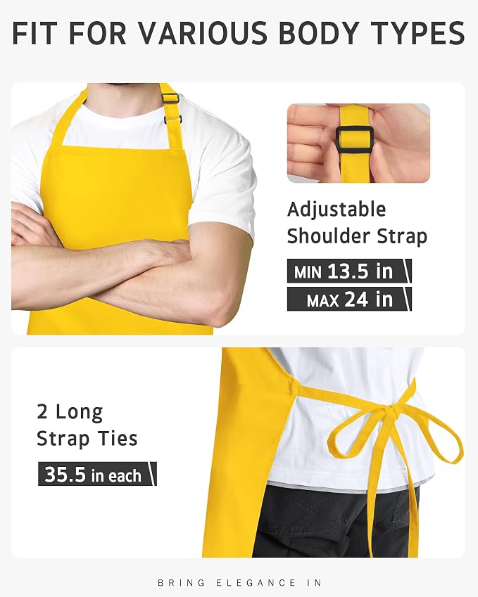 Syntus Chef Apron for Men Women with Pockets, Thick Grilling BBQ Apron | Machine Washable, Thick & Soft, Full Coverage, Adjustable Strap, Long Ties, 2 Pockets, Multi-Purpose, BBQ, Gift - Image 4