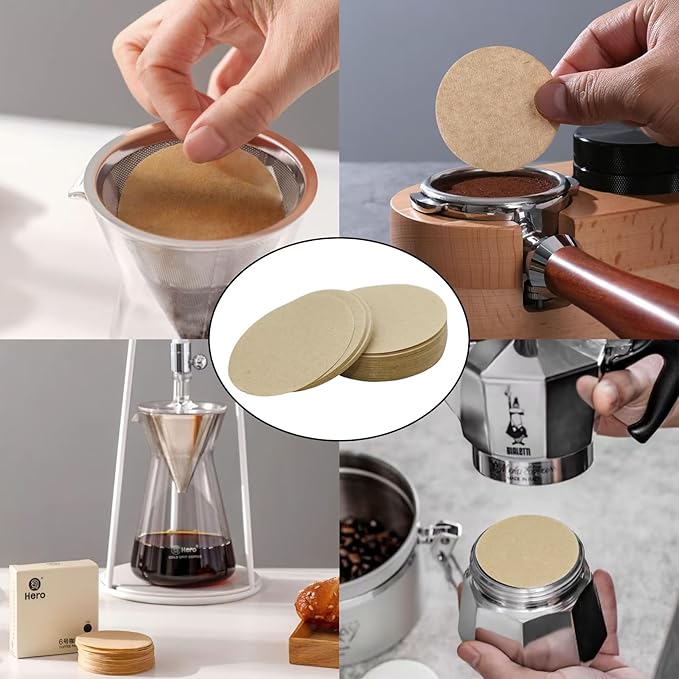 800 PCS Coffee Filter, 2.28 Inch Unbleached Round Coffee Paper Filter, Disposable Paper Filters for Aeropress Mocha Pot Espresso Maker(58mm)