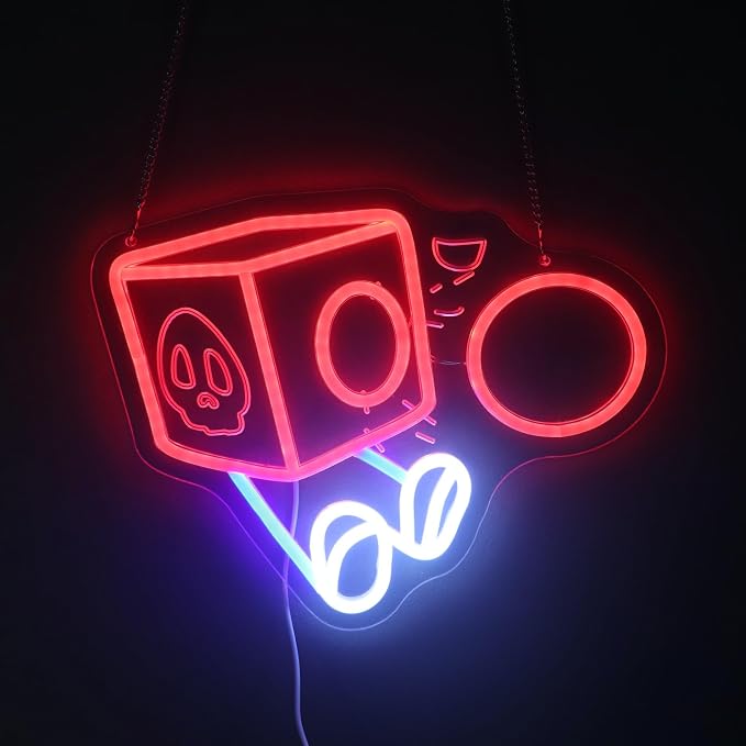 Funny Box Gaming Neon Sign for Kids Bedroom Game Room, LED Anime Wall Art for Gaming Setup, Man Cave, Dorm Decor, Dimmable USB, Awesome Gift for Gamers Teens, Boys, Kids - Image 8