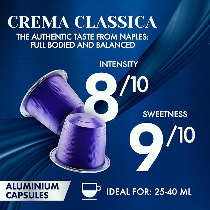 Caffè Borbone Crema Classica Aluminum Capsules Compatible with Nespresso Original Machines, Medium Roast, 100 Count