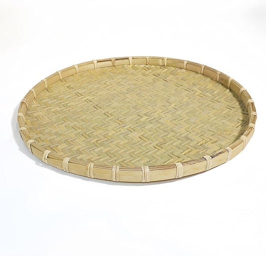 18 Inches Bilao Filipino Tray for Food – XL Bamboo Baskets for Food, Round Bamboo Tray for Serving, Traditional Filipino Food Platter for Pancit, Kakanin, and Seafood Display
