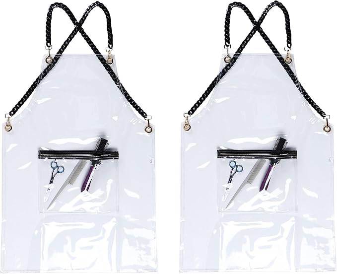 Hair Stylist Apron for Women - Waterproof Barber Nail Tech Apron Hairdresser Hairstylist Salon Aprons with Pocket by MIKIWELL