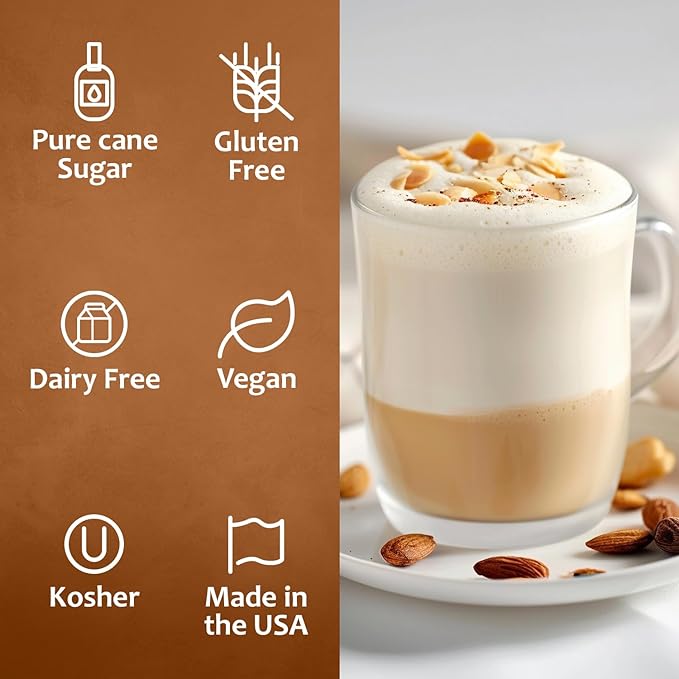 Syruvia Almond Syrup, Natural Flavors, Syrup for Drinks, Lattes, and Desserts – 25.4 fl oz