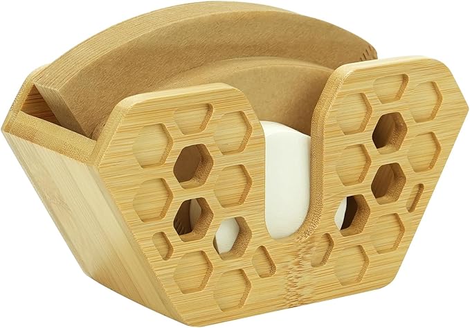 Bamboo Coffee Filter Holder - Dispenser, Storage, Container & Rack for Aeropress,Chemex, Hario V60,Melitta
