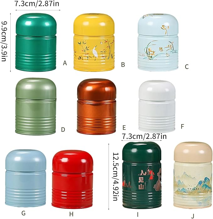 Tea Tin,Round Tea Box Compact Tea Container Convenient Tea Storage Box Tinplate Tea Canister Tea Storage Jar for Various Teas