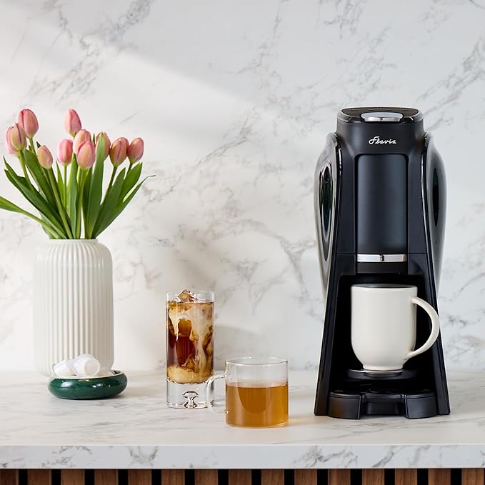 Flavia Aroma Brewer Bundle with 84 Freshpacks and 1 Merchandiser - Coffee Machine, Makes Coffee, Lattes, Tea, and other Hot or Iced Beverages with Single-Serve Freshpacks, Multiple Brew Sizes, Grey