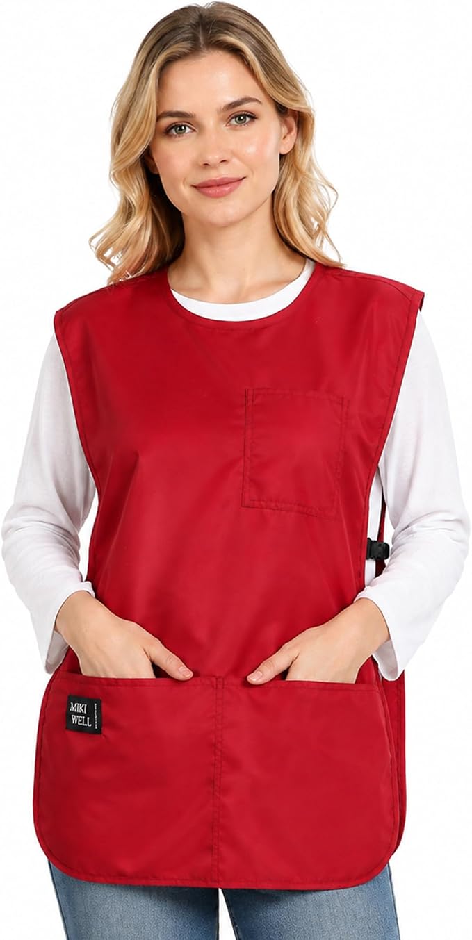 Waterproof Unisex Cobbler Apron with 4 Pockets Vest Style Ultralight Chef Waiter Work Overalls by MIKIWELL
