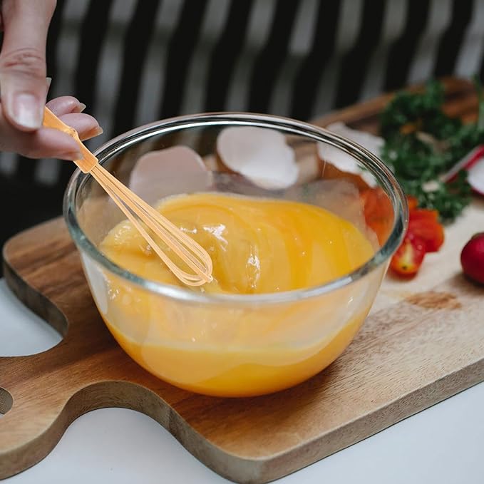 Cabilock Bamboo Whisk-5.7" Kitchen Whisk Balloon Whisk Manual Mixer Milk Beating Stick for Cooking, Stirring, Beating and Blending