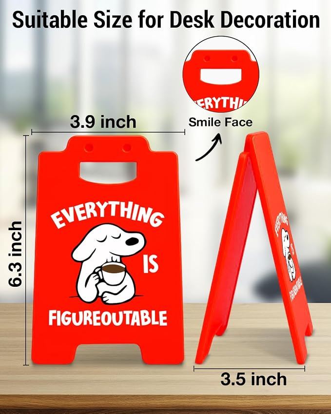 Inspirational Sign - Positive Affirmations Quote Everything Is Figureoutable Home Office Cubicle Decor, Motivational Gifts for Women Men Coworkers Friends - Image 2