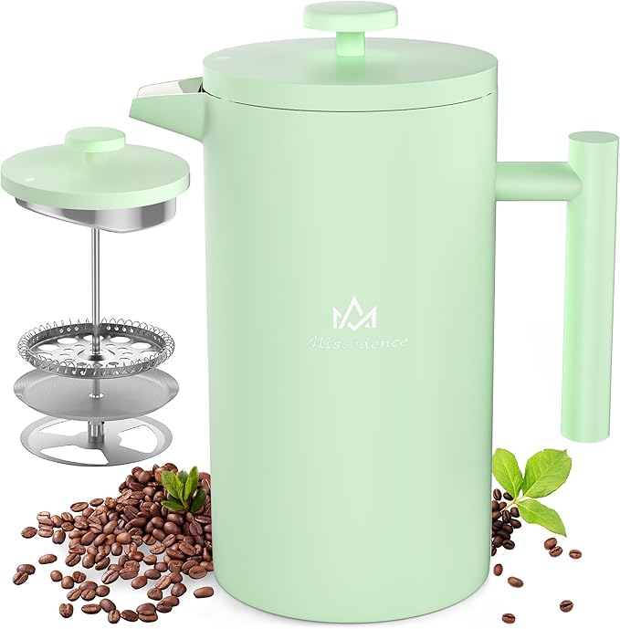 French Press Coffee Maker, 50OZ Double Wall Vacuum Insulated 304 Stainless Steel for Home, Camping and Office