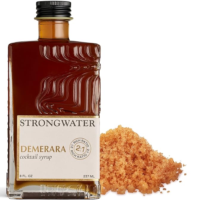 Strongwater Rich Demerara Syrup - Makes 16 Cocktails - Syrup for Cocktails Handcrafted in USA with Filtered Rocky Mountain Water, Demerara Sugar - Just Mix with Bourbon or Whiskey by Strongwater