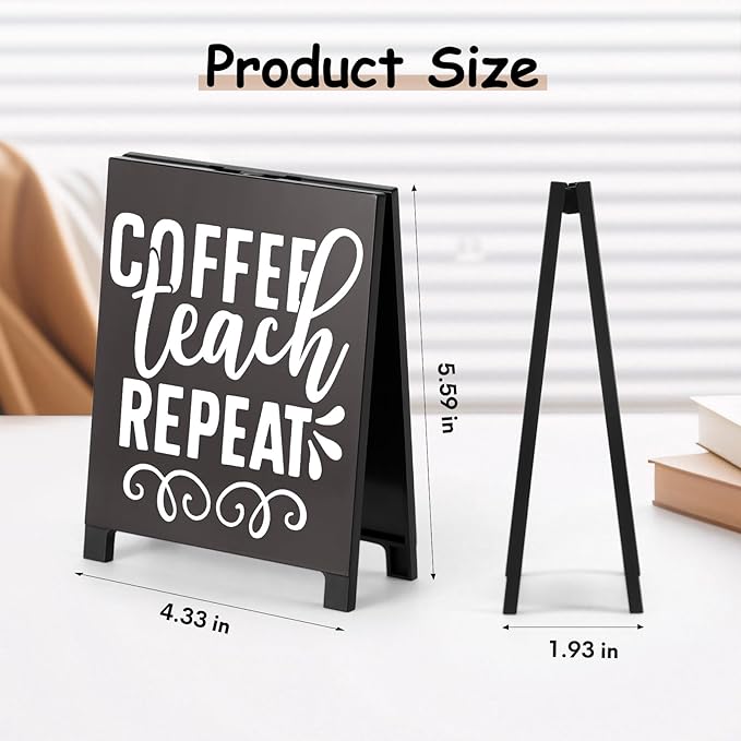Coffee Bar Accessories Decor: Black Coffee Station Corner Decorations Sign for Office Kitchen Tabletop Shelf