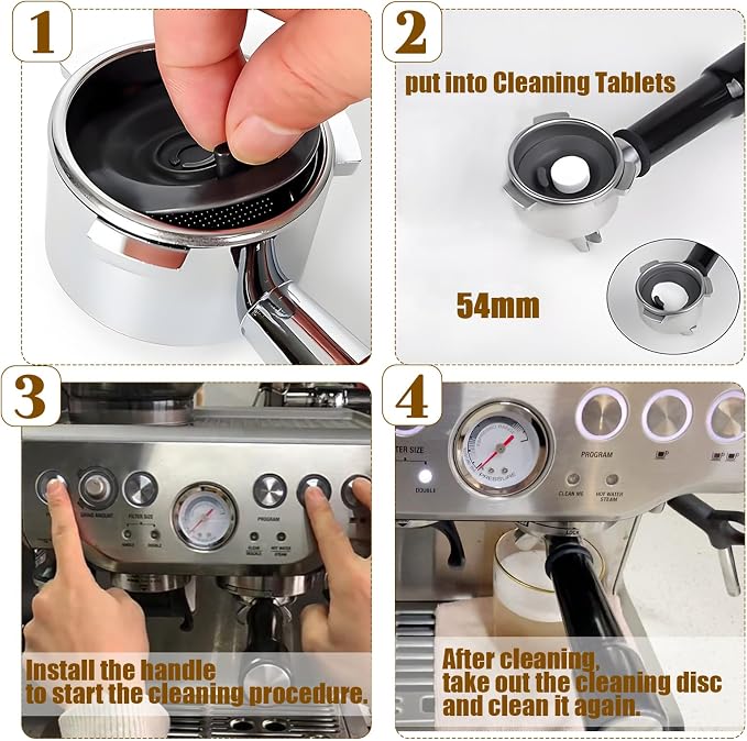 Dianrui 2 Pack Espresso Backflush Cleaning Disc 54mm for Breville Cleaning Disc for Breville Espresso Machine Accessories BES870XL/ 878/860/ 880/810/ 840 Compatible with Clean Tablets - Image 3