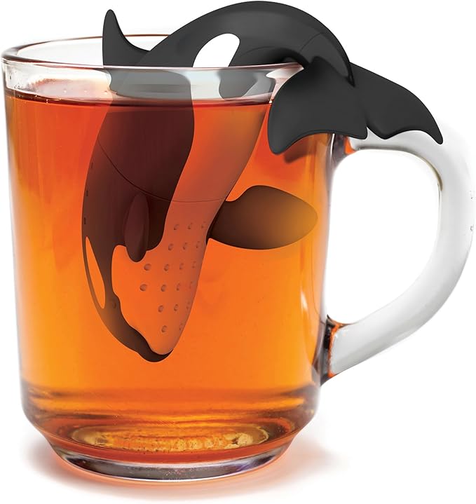 Genuine Fred STEEP DIVE Orca Tea Infuser – Loose Leaf Silicone Tea Strainer – Microwave & Dishwasher Safe
