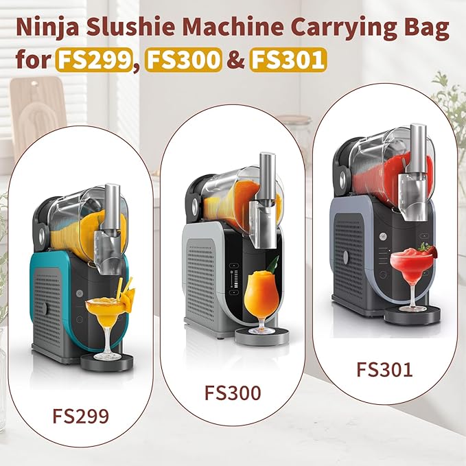 Premium 600D Waterproof Dust Cover for Ninja SLUSHi Machine FS301OR/ FS301 - Waterproof DustProof, Multi-Pocket,Custom Fit Cover for Ninja SLUSHi Professional Frozen Drink Maker