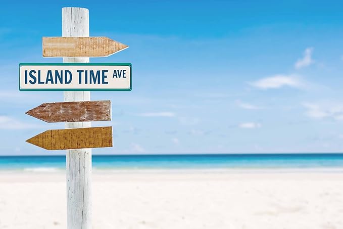 Island Time Ave Metal Sign 4x16in Tropical Beach Plaque for Home Bar Yard Living Room Cool House Garden Decor