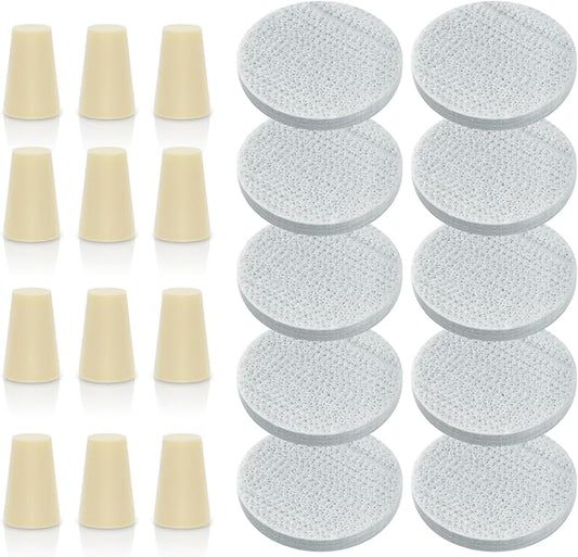 Reusable Coffee Filters Compatible with Toddy Cold Brew Maker - Washable Filters & Stoppers for Cold Brew System, Works with Mason Jars, Carafes, Jugs (10 Filters & 12 Stoppers)