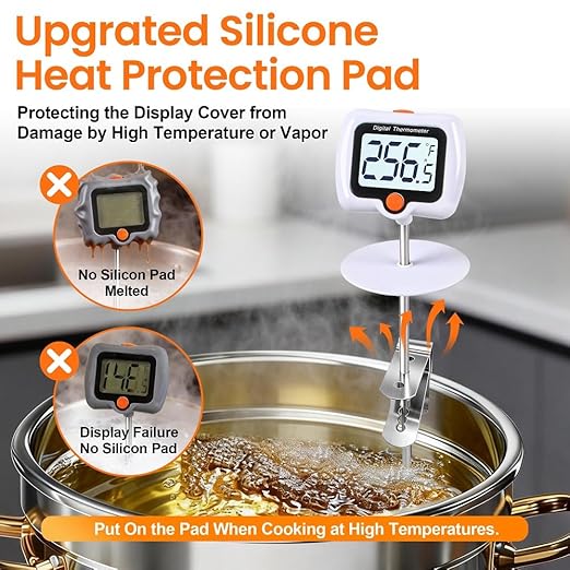 Candy Thermometer for Candy Making with Pot Clip,Best Instant Read Thermometer Digital for Cooking, Baking, Candy and Cheese Making – 10 Inch Probe, Large Rotating LCD Display, Essential Baking Tool