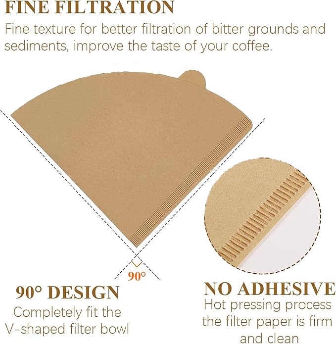 Coffee Filter 02, Set of 100 V02 Coffee Filters Size 2 Cone Coffee Filters Natural Unbleached Disposable Coffee Filter Paper For Pour Over Coffee Dripper and Coffee Maker