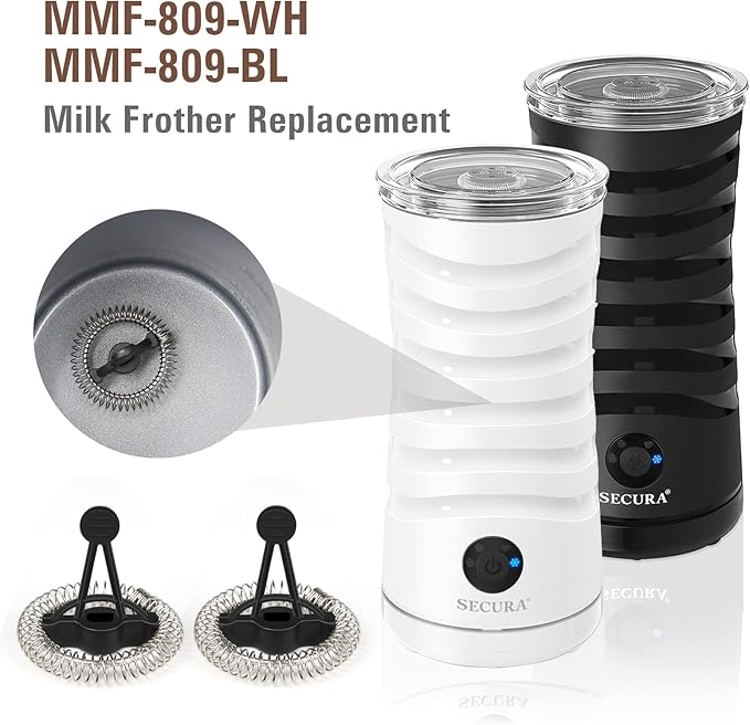 2 Replacement Whisks for 4-IN-1 Electric Milk Frother Automatic Milk Steamer MMF-809-WH, MMF-809-BL Black 1.5 x 1.5 inches