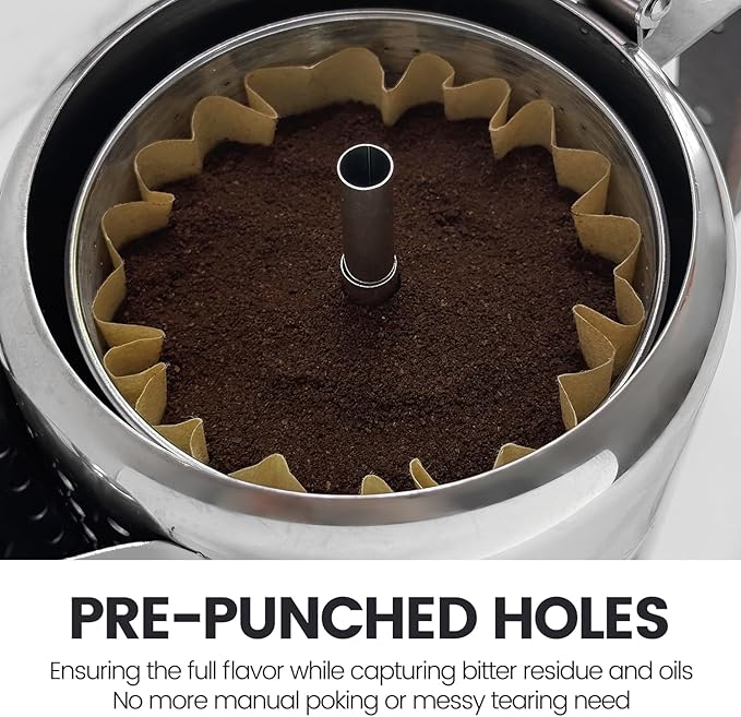 MIMORE Coffee Filters - 150 PCS Percolator Coffee Filters for Farberware 12 Cup, Coletti 12 Cup, Elite Gourmet EC812, Disposable Coffee Filter Unbleached for Cuisinart PRC-12N