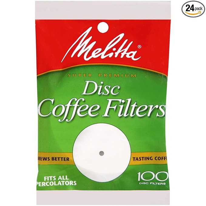 Melitta Disc Coffee Filters for Percolators, White, 3.5-Inch, 100 Count (Pack of 24) 2400 Total Filters Count