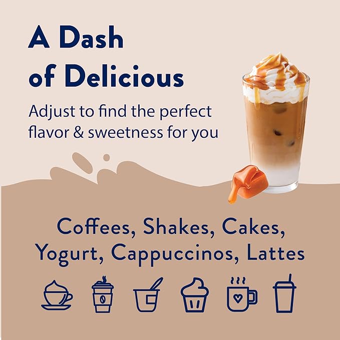 Jordan’s Skinny Mixes Sugar Free Coffee Syrup, Salted Caramel Coffee Flavoring Syrup, Zero Calorie Drink Mix, Lattes, Baking, Protein Shake or Cocktail, Dairy & Gluten Free, Kosher, 25.4 Fl Oz, 2 Pack