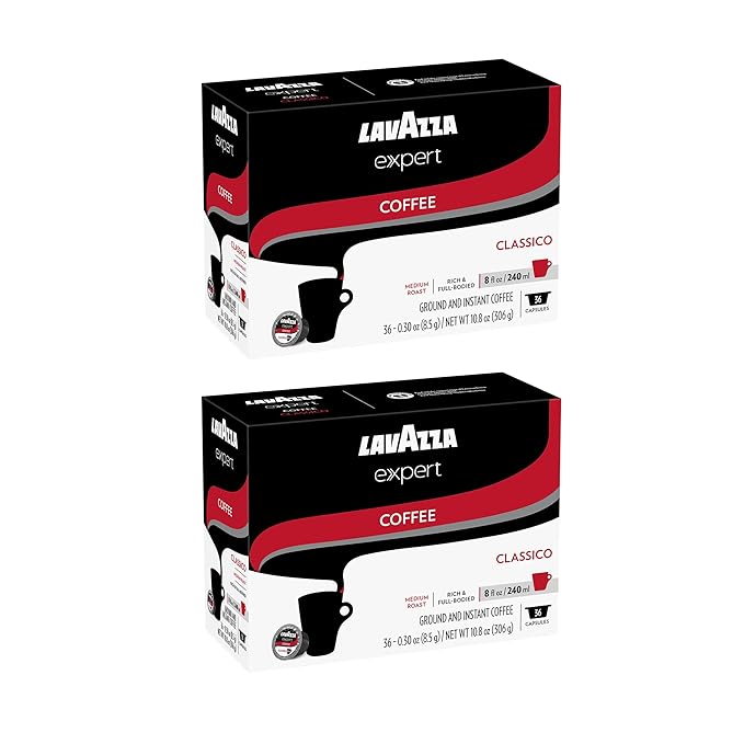 Lavazza Expert Classico Coffee Capsules, Medium Roast, Arabica and Robusta Blend, Compatible with Lavazza Classy Plus Machine (72 Capsules)
