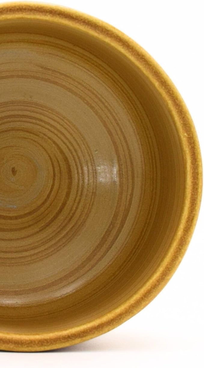 Product of Gifu Japan Ceramic Matcha Bowl, Handmade Chawan Japanese Green Tea Cup, Matcha Mixing Bowl, 400ml 13.6 oz, Brush Stroke Pattern, Yellow