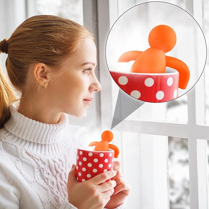Hicarer 8 Pieces Tea Infuser for Loose Tea Cute Fine Mesh Strainer Stainless Steel Filter Ball Diffuser Steeper for Teacups Teapots (Bright Colors)