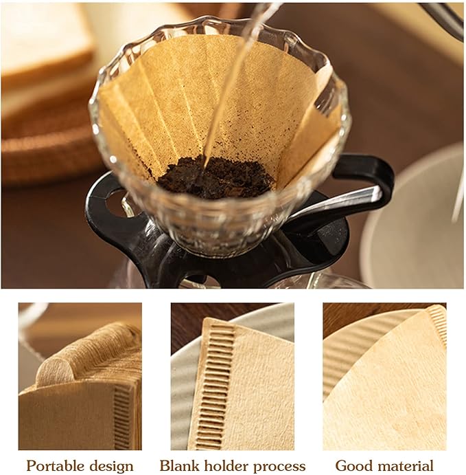 200 Count Coffee Filter, Size 02 Cone Coffee Filters Natural Pour Over Coffee Filter Unbleached Disposable Paper Filters 2-4 Cup Compatible with Pour Over and Drip Coffee Maker