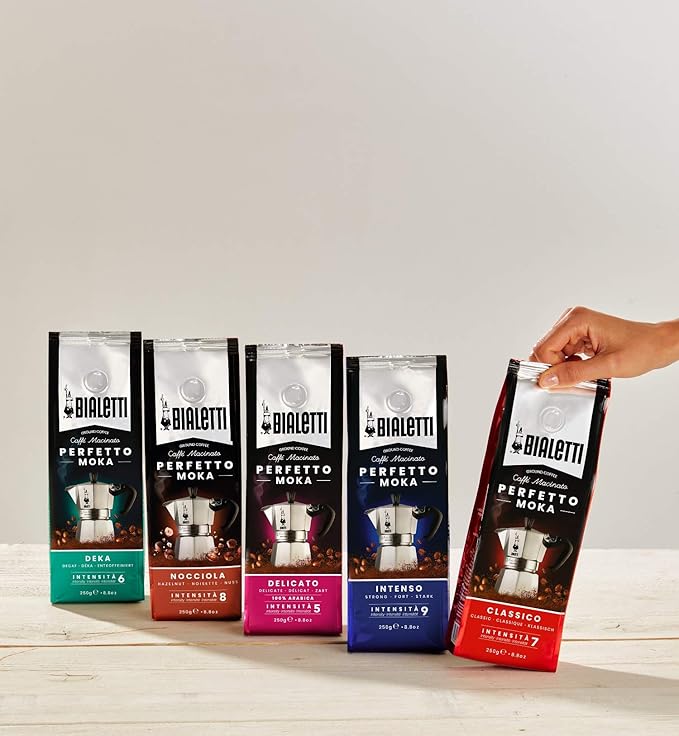 Bialetti - Perfetto Moka Vaniglia: Medium Roasting Ground Coffee, Vanilla Aroma, 8.8 Oz - 250g, Bag with Flavour-Saving Valve