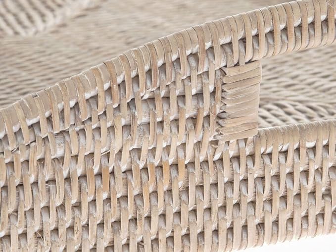 Kouboo, La Jolla Rattan Rectangular Serving Tray, 18 x 13.5 x 2 inch, White Wash