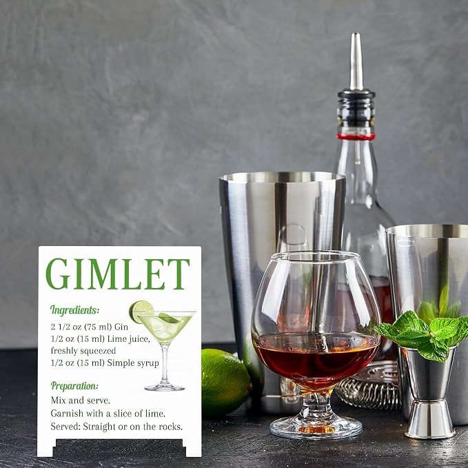Gimlet Recipe Rustic Bar Decor for Home Cafe Farmhouse Cocktail Sign for Kitchen Bar Cart Accessories Mixology Christmas Gift for Bartender Men Women New Couple - 5.59 x 4.33 inch Acrylic Sign - Image 4
