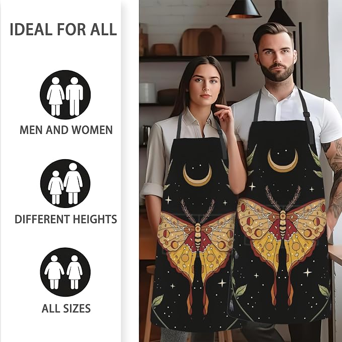 Apron, Stocking Stuffers Bib Apron with Adjustable Neck for Women, Suitable for Home Kitchen Cooking Apron - Image 5