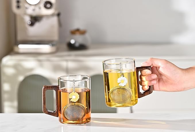 Fox Run White Daisy Tea Infuser Ball, Stainless Steel Mesh Tea Ball for Loose Tea