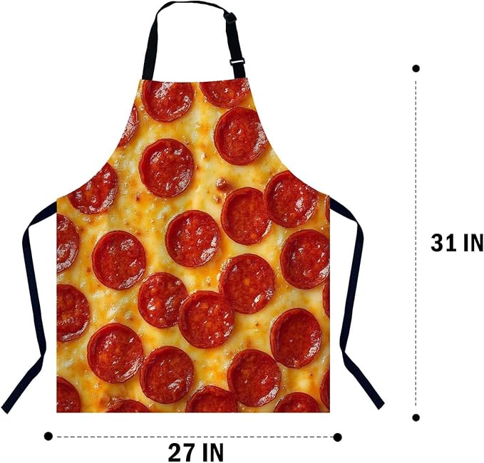 Pizza Pepperoni Chefs Apron, Cooking and Baking Apron for Men and Women, Kitchen Apron, Butchers Apron, BBQ & Catering Bibs - Image 2