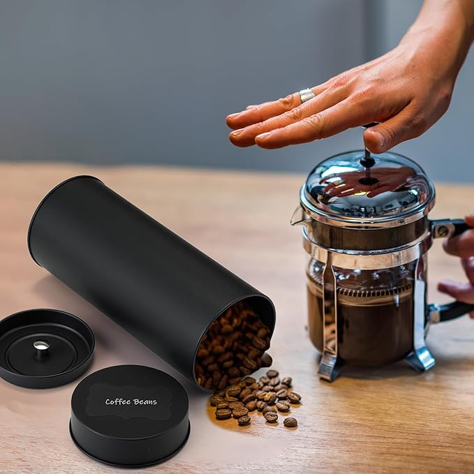 Tanlade 3 Pcs Metal Tea Tin Canister with Airtight Double Lids for Loose Tea Storage 23 oz Round Tin Can with 1 Erasable Chalk Marker and 16 Stickers Kitchen Container for Coffee Candy Spices