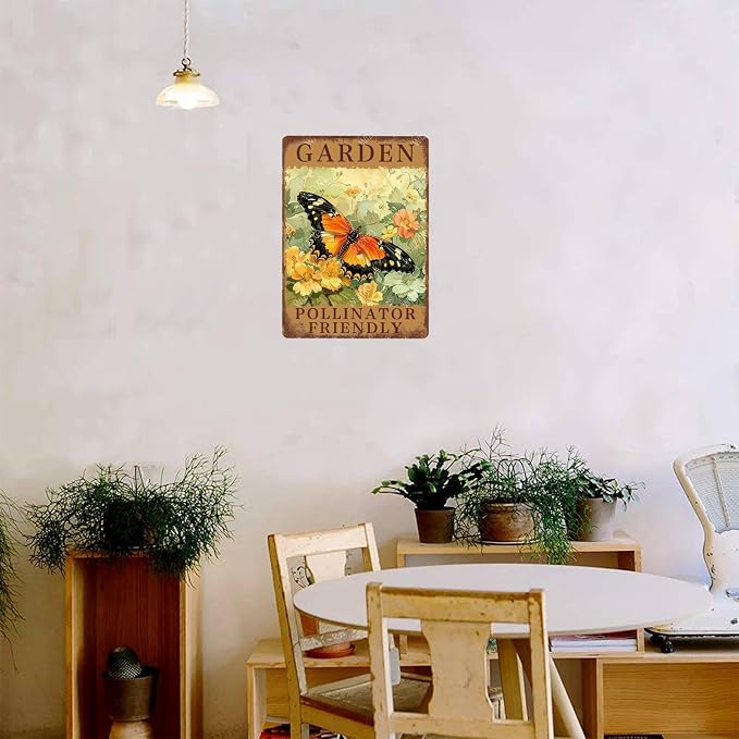 Metal Signs Garden Pollinator Friendly Funny Vintage Tin Sign Retro Wall Decor for Home Office Farmhouse Yard Garden Shop Cafe Indoor Outdoor 8×12 Inches - Image 5