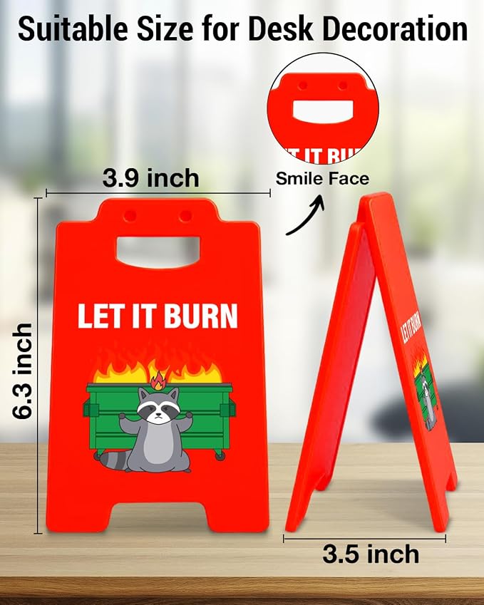 Funny Office Gifts for Women Men Boss Leader Coworkers, Dumpster Fire Desk Decor, Employee Appreciation Gifts, Cute Humor Dumpster Office Desk Sign Cubicle Decor - Image 2