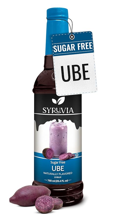 Syruvia Sugar-Free Ube Syrup, Natural Flavors, Syrup for Drinks, Lattes, and Desserts – 25.4 fl oz