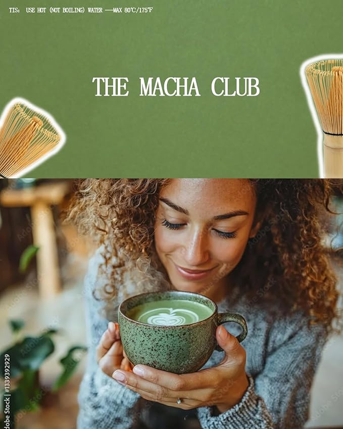 Matcha Whisk, Matcha Bamboo Whisk, Matcha Whisks Set for Matcha Powder Handcrafted Organic Traditional Japanese Chasen, 100-Prong Matchas Stirrer Wisk Mixer Brush for Authentic Tea Preparation