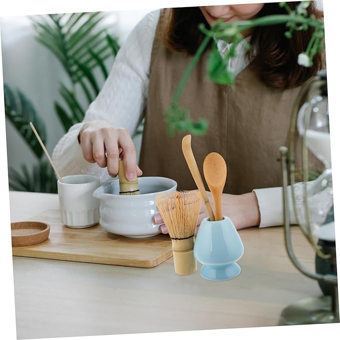 Garneck 1set Matcha Tools Kit Traditional Whisk Tea Scoop Whisk Holder and Spoon for Matcha Preparation Elegant Tea Ceremonies and Daily Use