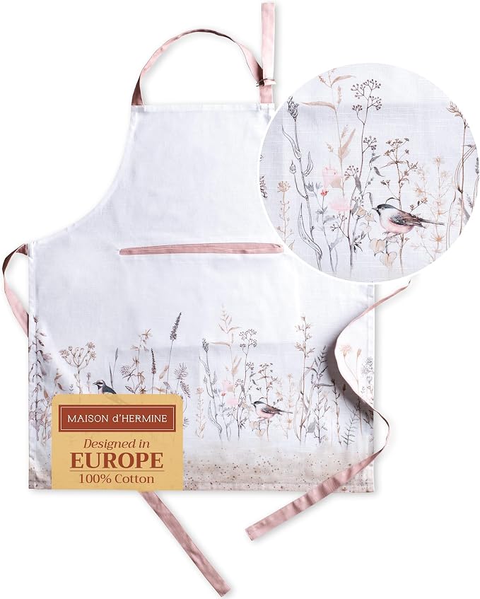 Maison d' Hermine 100% Cotton Apron for women with Pocket Kitchen Chef Apron for Men Cooking Mothers Day Gifts by MaisondHermine