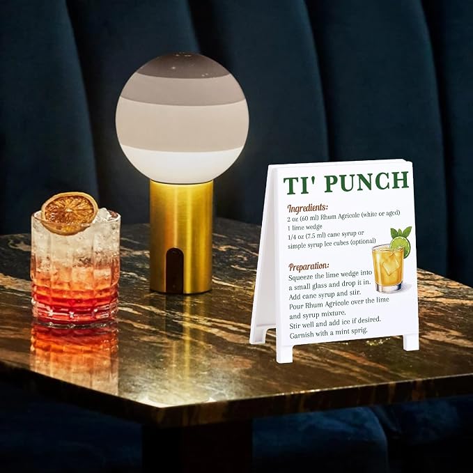 Ti' Punch Recipe Rustic Bar Decor for Home Cafe Farmhouse Cocktail Sign for Kitchen Bar Cart Accessories Mixology Christmas Gift for Bartender Men Women New Couple - 5.59 x 4.33 inch Acrylic Sign - Image 6