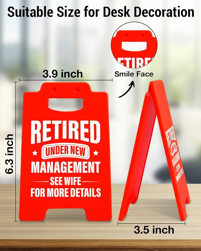 Retirement Gifts for Men - Funny Retirement Home Desk Sign Cubicle Decor - Retired Gifts for Coworkers Friends Teacher Nurses Boss Coworker Husband Dad - Cool Party Idea Decorations - Image 2