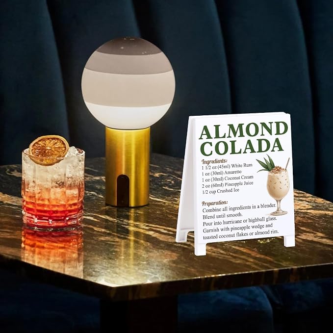 Almond Colada Recipe Rustic Bar Decor for Home Cafe Farmhouse Cocktail Sign for Kitchen Bar Cart Accessories Mixology Christmas Gift for Bartender Men Women New Couple - 5.59 x 4.33 inch Acrylic Sign - Image 6