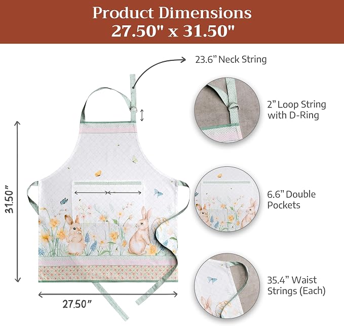 Maison d' Hermine 100% Cotton Apron for women with Pocket Kitchen Chef Apron for Men Cooking Mothers Day Gifts - Image 7
