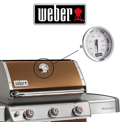 Weber Replacement Thermometer 67088, Center Mount, 2-3/8" Diameter