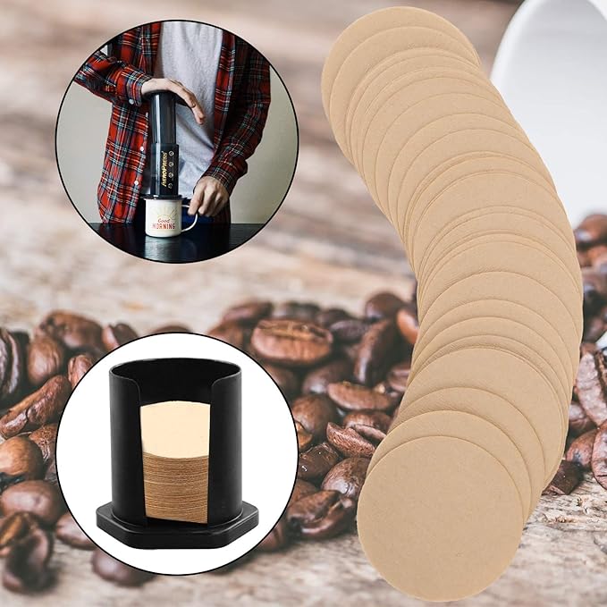 AIEX 700pcs Unbleached Paper Coffee Filter Round Replacement Coffee Filters Fits for Aerobie for Aeropress Coffee and for Espresso Makers (6.4cm/2.5inch in Diameter)